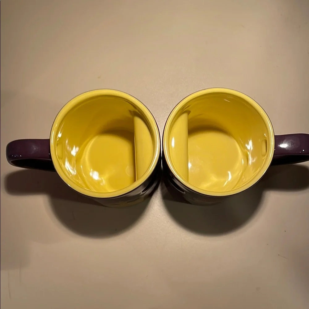 DISNEY UEC Beauty and the Beast Purple Mugs Set Belle Heart Purple Gold - Picture 2 of 9